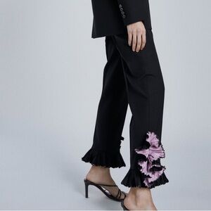 Zara ruffled hem statement trousers